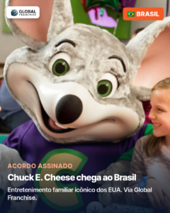 Chuck E. Cheese chega ao Brasil via Global Franchise