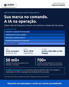 Café da manhã executivo FranFast com a Global Franchise em São Paulo, 26 de novembro de 2026